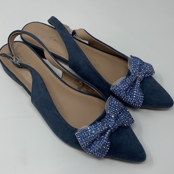 Juicy couture chessa bling bow pointed toe strappy slip on sandals 9.5 - Picture 9 of 10